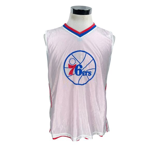 Philadelphia 76ers Reversible Jersey Red White Men’s Medium V-Neck Pullover - Picture 4 of 8